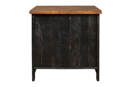Valebeck Black/Brown End Table by Ashley at Eve Furniture