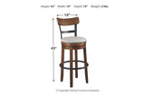 Valebeck Brown Bar Height Barstool by Ashley at Eve Furniture
