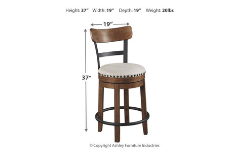Valebeck Brown Counter Height Barstool by Ashley at Eve Furniture