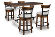 Valebeck Brown Counter Height Dining Table and 4 Barstools by Ashley at Eve Furniture