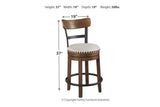Valebeck Brown Counter Height Dining Table and 4 Barstools by Ashley at Eve Furniture