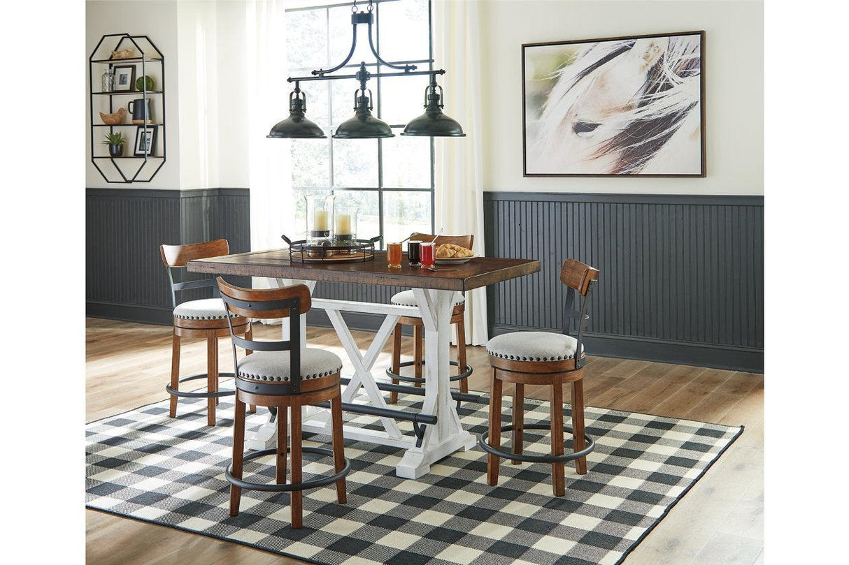 Valebeck Brown Counter Height Dining Table and 4 Barstools by Ashley at Eve Furniture