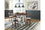 Valebeck Brown Counter Height Dining Table and 4 Barstools by Ashley at Eve Furniture