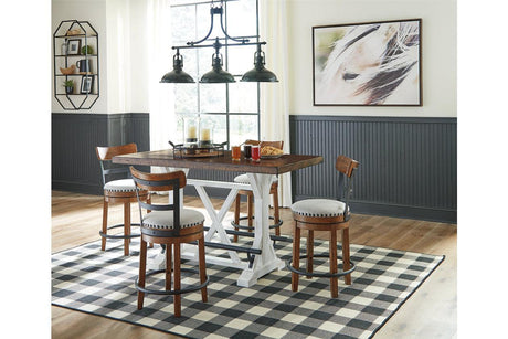 Valebeck Brown Counter Height Dining Table and 4 Barstools by Ashley at Eve Furniture