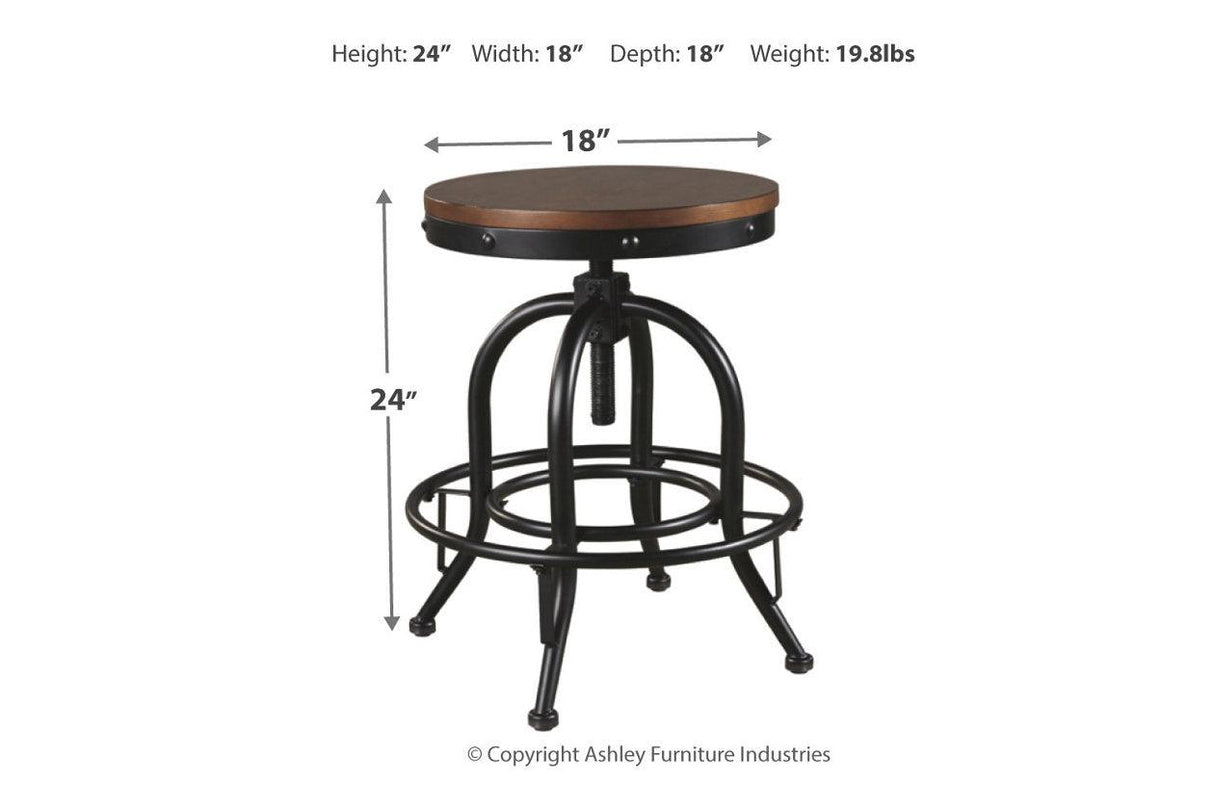 Valebeck Brown/Black Counter Height Barstool, Set of 2 by Ashley at Eve Furniture