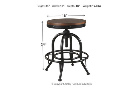 Valebeck Brown/Black Counter Height Barstool, Set of 2 by Ashley at Eve Furniture