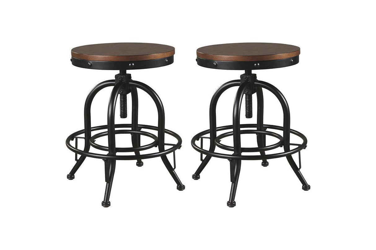 Valebeck Brown/Black Counter Height Barstool, Set of 2 by Ashley at Eve Furniture