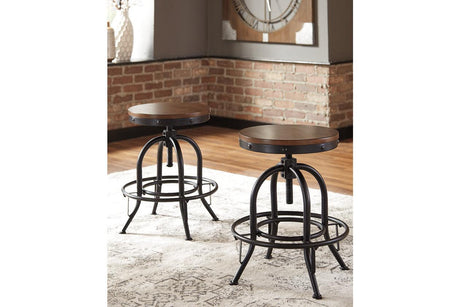 Valebeck Brown/Black Counter Height Barstool, Set of 2 by Ashley at Eve Furniture