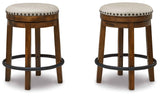 Valebeck Brown/White Counter Height Barstool, Set of 2 by Ashley at Eve Furniture