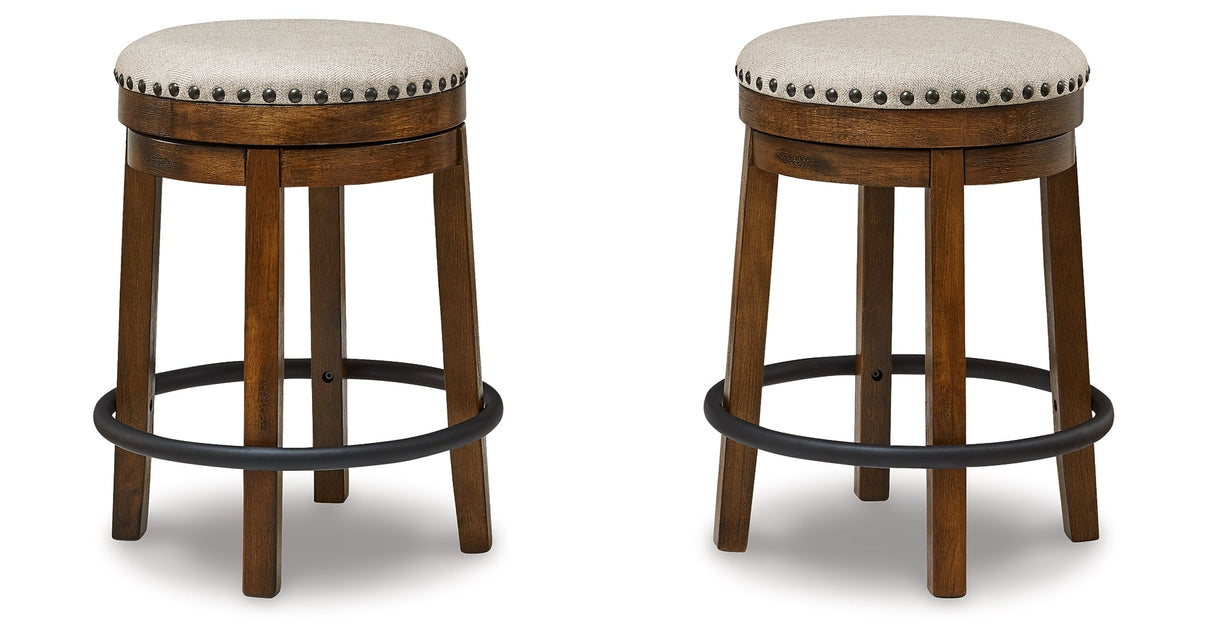 Valebeck Brown/White Counter Height Barstool, Set of 2 by Ashley at Eve Furniture