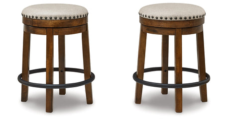Valebeck Brown/White Counter Height Barstool, Set of 2 by Ashley at Eve Furniture