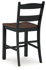 Valebeck Counter Height Dining Table and 4 Barstools with Storage in Multi by Ashley at Eve Furniture