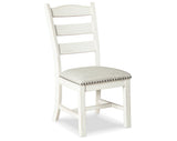 Valebeck Dining Table and 8 Chairs in White/Brown by Ashley at Eve Furniture