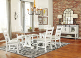 Valebeck Dining Table and 8 Chairs with Storage in White/Brown by Ashley at Eve Furniture