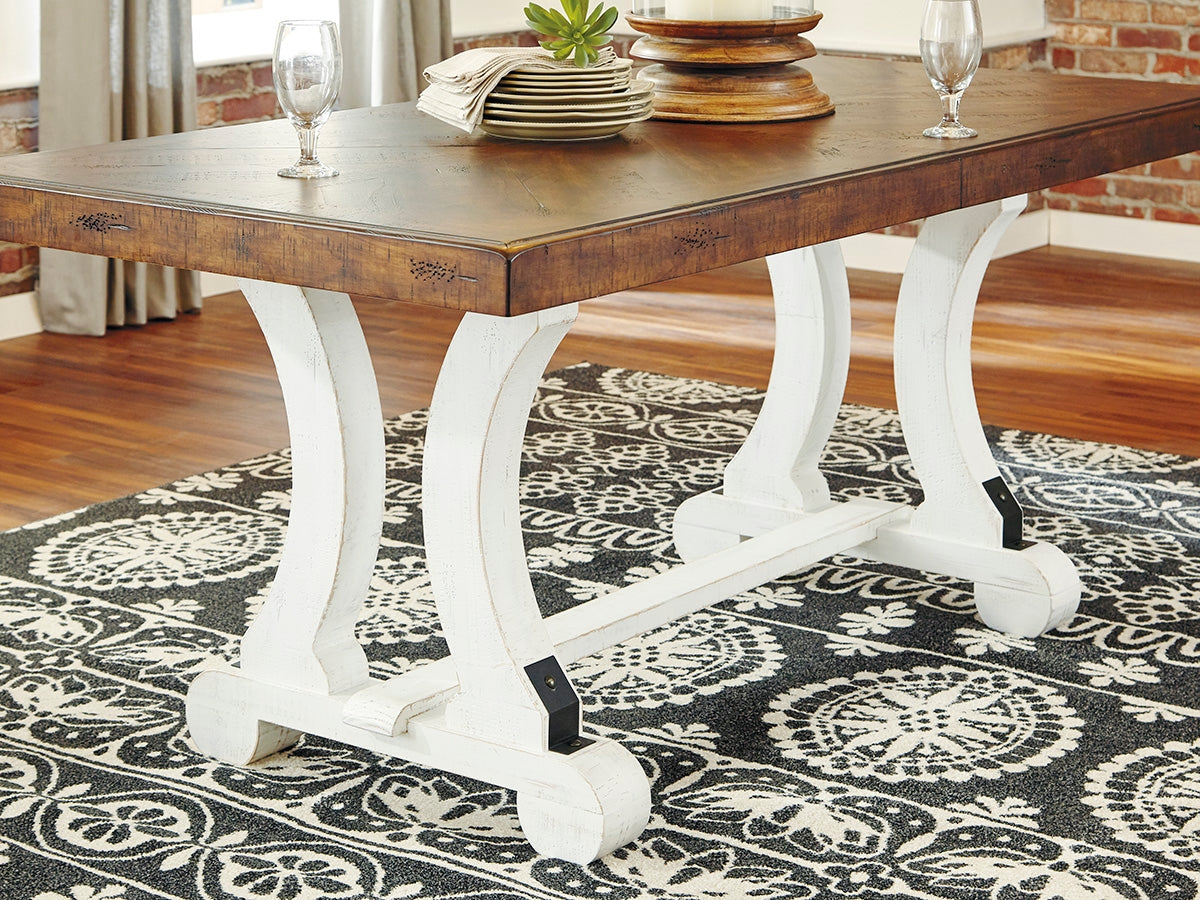Valebeck Dining Table and 8 Chairs with Storage in White/Brown by Ashley at Eve Furniture