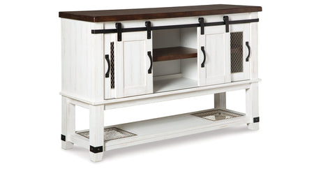 Valebeck Dining Table and 8 Chairs with Storage in White/Brown by Ashley at Eve Furniture