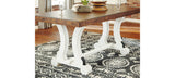 Valebeck Dining Table and 8 Chairs with Storage in White/Brown by Ashley at Eve Furniture