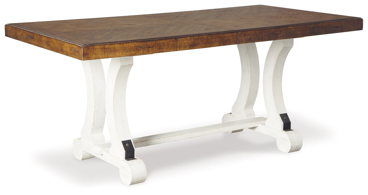 Valebeck Dining Table and 8 Chairs with Storage in White/Brown by Ashley at Eve Furniture