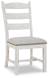 Valebeck Dining Table and 8 Chairs with Storage in White/Brown by Ashley at Eve Furniture