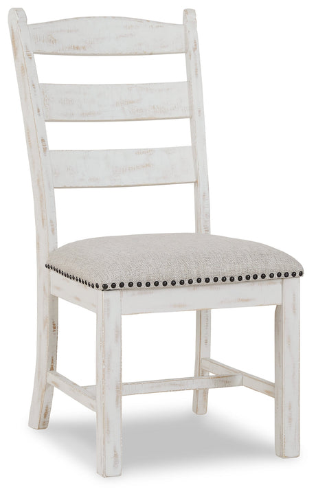 Valebeck Dining Table and 8 Chairs with Storage in White/Brown by Ashley at Eve Furniture