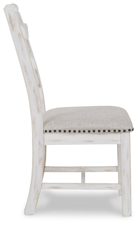 Valebeck Dining Table and 8 Chairs with Storage in White/Brown by Ashley at Eve Furniture