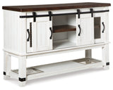 Valebeck Dining Table and 8 Chairs with Storage in White/Brown by Ashley at Eve Furniture