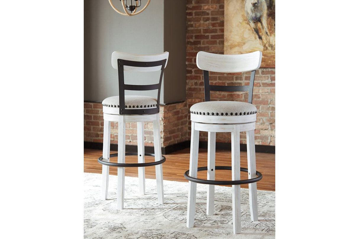 Valebeck White Bar Height Barstool by Ashley at Eve Furniture
