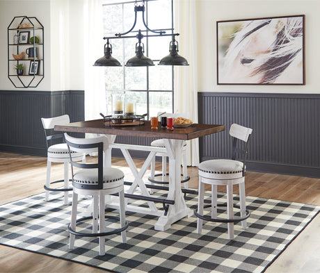 Valebeck White & Brown Counter Height Set by Ashley at Eve Furniture