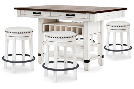 Valebeck White & Brown Counter Height Set by Ashley at Eve Furniture