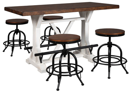 Valebeck White & Brown Counter Height Set by Ashley at Eve Furniture