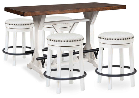 Valebeck White & Brown Counter Height Set by Ashley at Eve Furniture