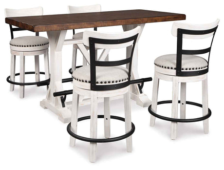 Valebeck White & Brown Counter Height Set by Ashley at Eve Furniture