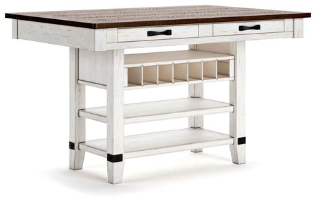 Valebeck White & Brown Counter Height Set by Ashley at Eve Furniture