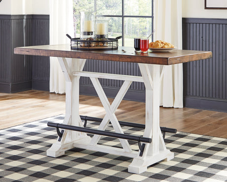 Valebeck White & Brown Counter Height Set by Ashley at Eve Furniture