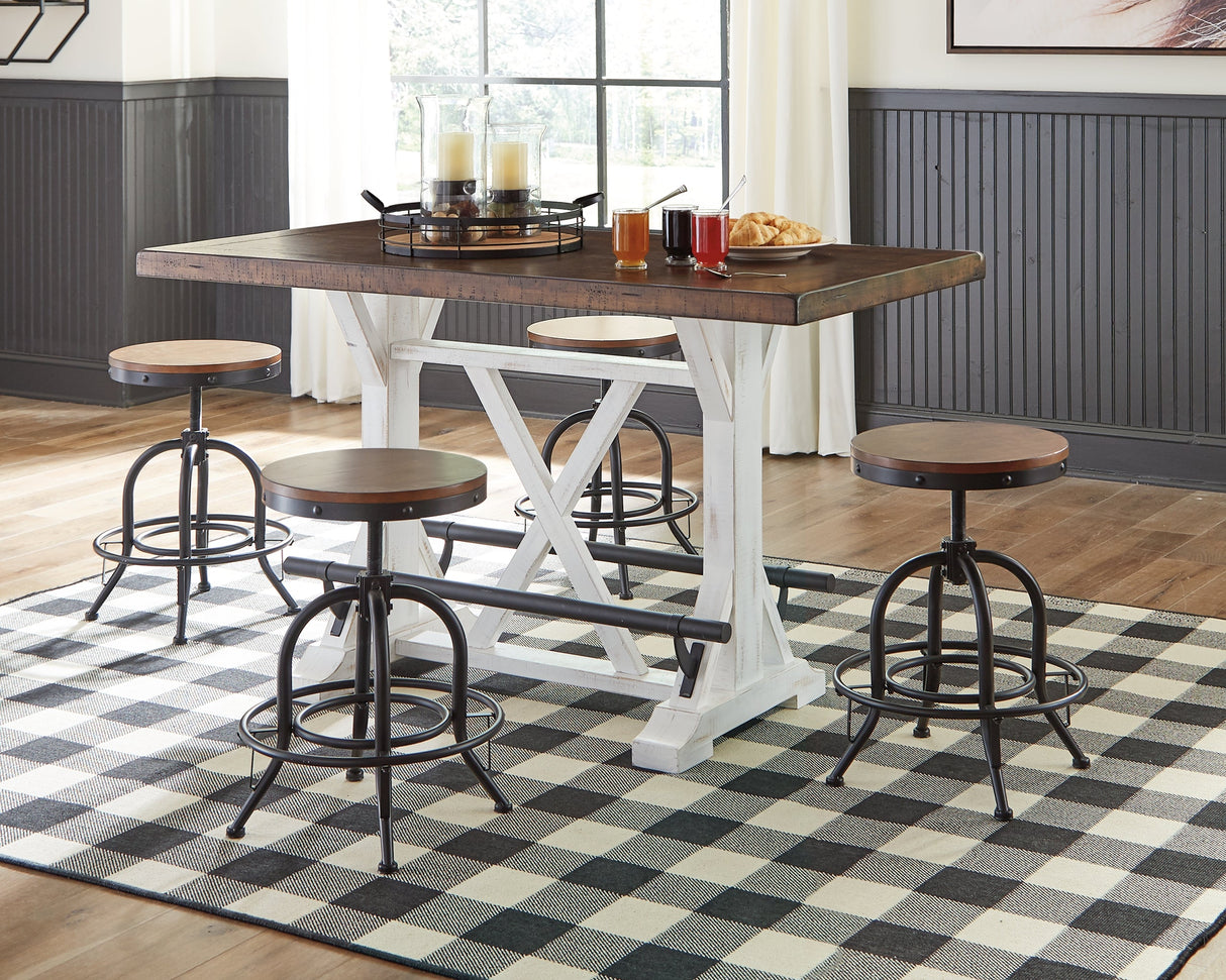 Valebeck White & Brown Counter Height Set by Ashley at Eve Furniture