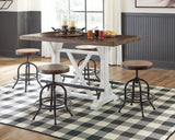 Valebeck White & Brown Counter Height Set by Ashley at Eve Furniture