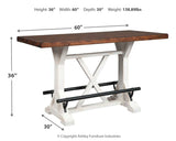 Valebeck White & Brown Counter Height Set by Ashley at Eve Furniture