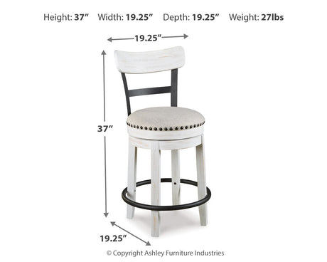 Valebeck White & Brown Counter Height Set by Ashley at Eve Furniture