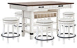 Valebeck White & Brown Counter Height Set by Ashley at Eve Furniture