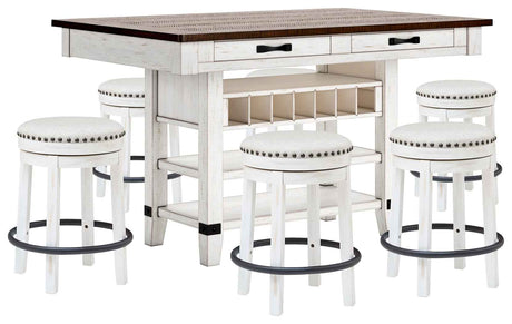 Valebeck White & Brown Counter Height Set by Ashley at Eve Furniture