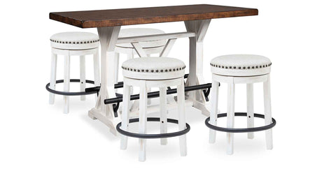 Valebeck White & Brown Counter Height Set by Ashley at Eve Furniture