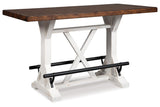 Valebeck White Counter Height Dining Table and 2 Barstools by Ashley at Eve Furniture