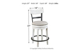 Valebeck White Counter Height Dining Table and 2 Barstools by Ashley at Eve Furniture