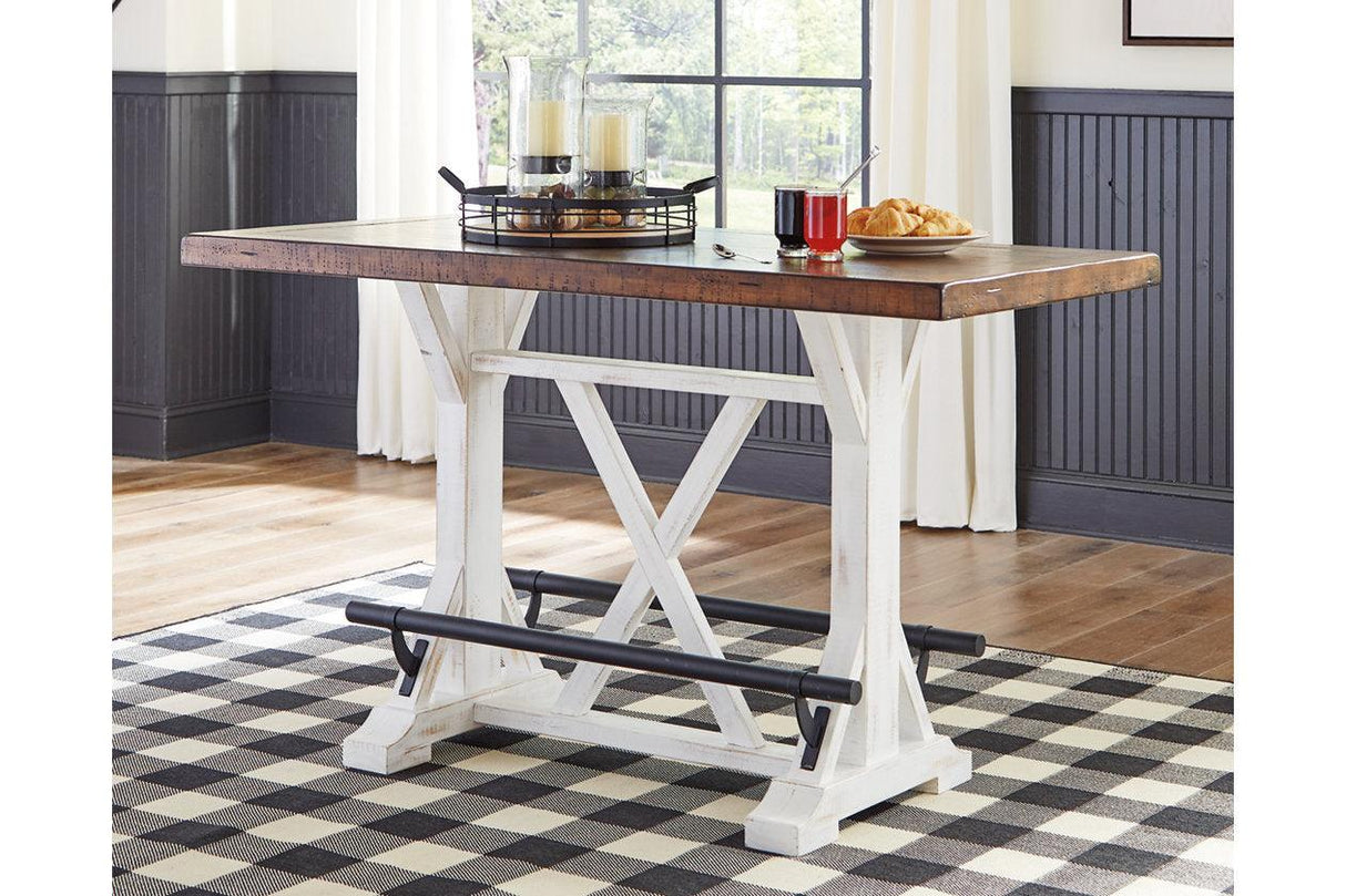 Valebeck White Counter Height Dining Table and 2 Barstools by Ashley at Eve Furniture