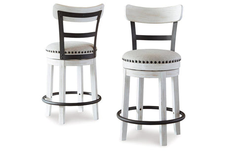 Valebeck White Counter Height Dining Table and 2 Barstools by Ashley at Eve Furniture