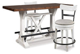 Valebeck White Counter Height Dining Table and 2 Barstools by Ashley at Eve Furniture