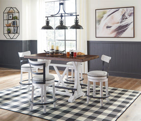 Valebeck White Counter Height Dining Table and 4 Barstools by Ashley at Eve Furniture