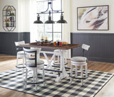 Valebeck White Counter Height Dining Table and 4 Barstools by Ashley at Eve Furniture
