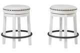 Valebeck White/Black Counter Height Stool by Ashley at Eve Furniture