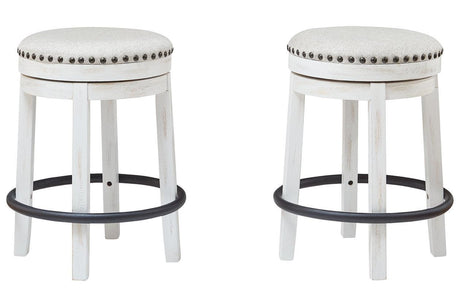 Valebeck White/Black Counter Height Stool by Ashley at Eve Furniture
